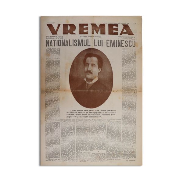 Publicația „Vremea”, anul XII, nr. 575, 27 octombrie 1940 - naționalismul lui Eminescu