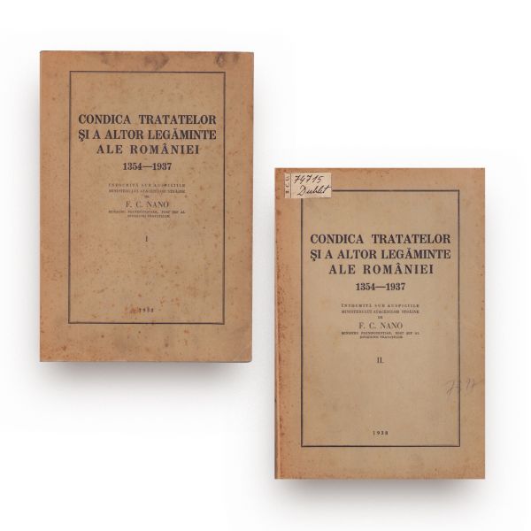 F. C. Nano, Condica tratatelor și a altor legăminte ale României 1354-1937, două volume, 1938 