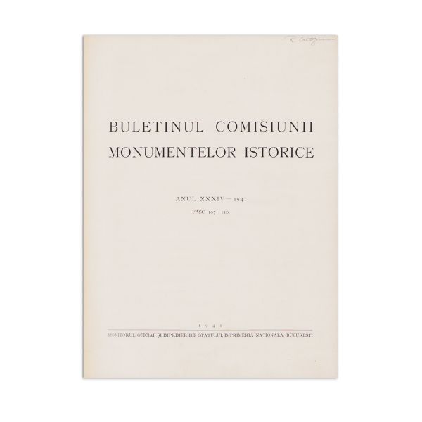 Buletinul comisiunii monumentelor istorice, 20 de volume, 1908-1945 - Seria completă