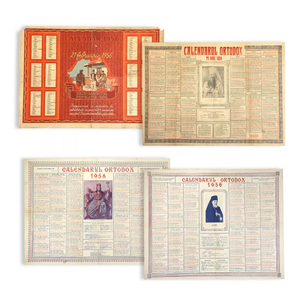 Colecție de 14 calendare creștin-ortodoxe din perioada 1950-1959