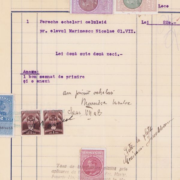 Comptuar General de Optică + Fabrica de Lumânări de Ceară „Frații P. Bogdănescu”, două facturi, 1929-1934