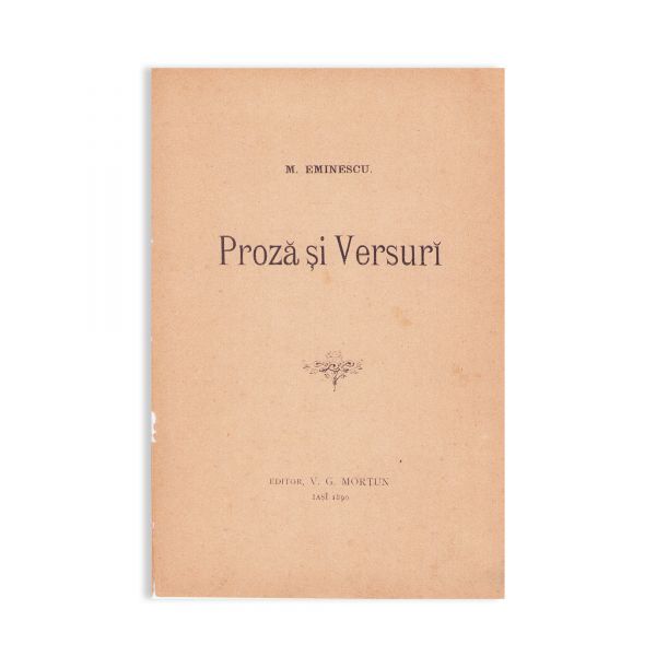 M. Eminescu, Proză și versuri, editat de V. G. Morțun, 1890, Prima ediție
