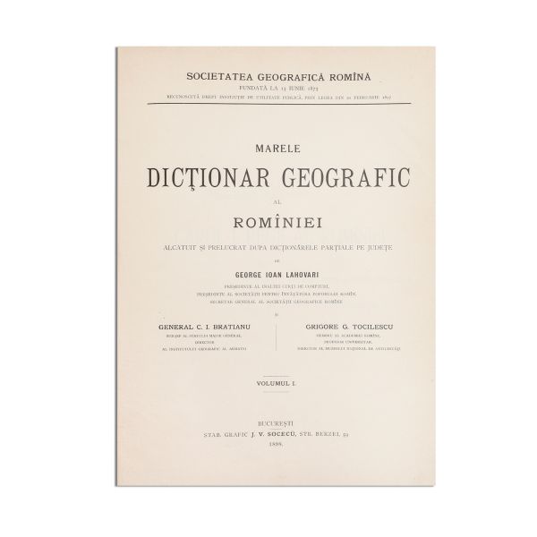 Marele dicționar geografic al României, cinci volume + Dicționarul Geografic al Bucovinei