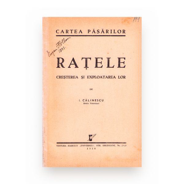 I. Călinescu, Rațele. Creșterea și exploatarea lor, 1938
