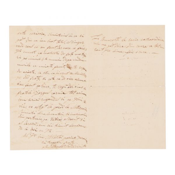 Mitropolitul Calinic Miclescu, scrisoare adresată fratelui său, 19 octombrie 1871, din colecția familiei Ghica