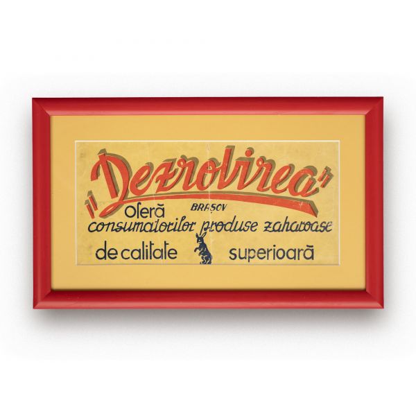 Fabrica de produse zaharoase „Dezrobirea”, reclamă + cutie