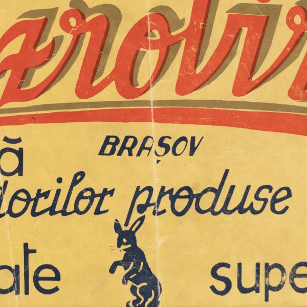 Fabrica de produse zaharoase „Dezrobirea”, reclamă + cutie