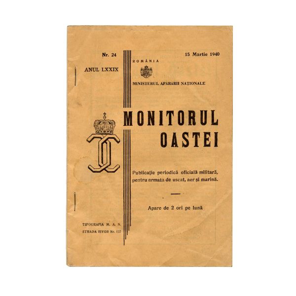 Publicația „Monitorul Oastei”, 1940, trei numere