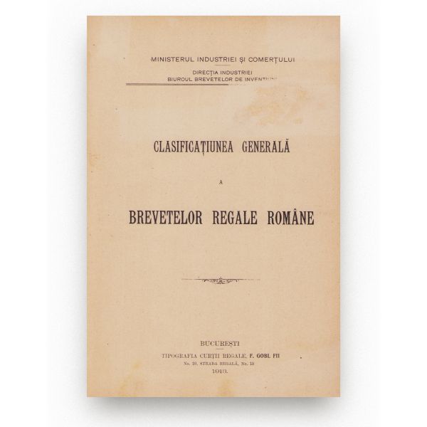 Brevete regale române + Clasificarea generală a brevetelor regale române, 1913