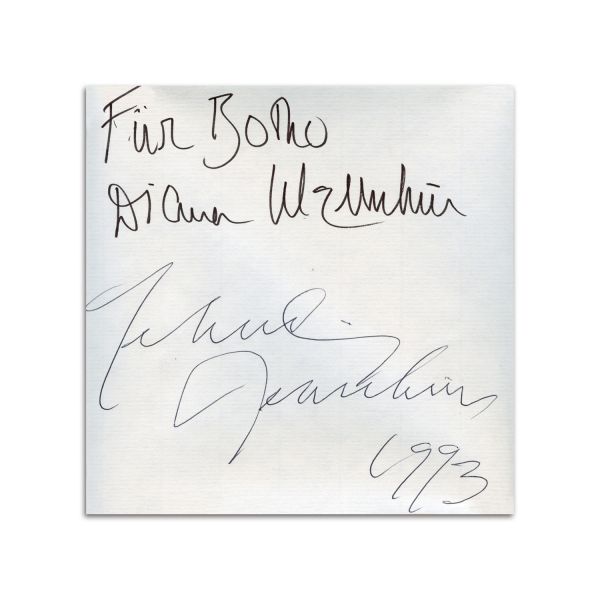 Yehudi Menuhin și soția sa, Diana Gould, fotografii și autograf