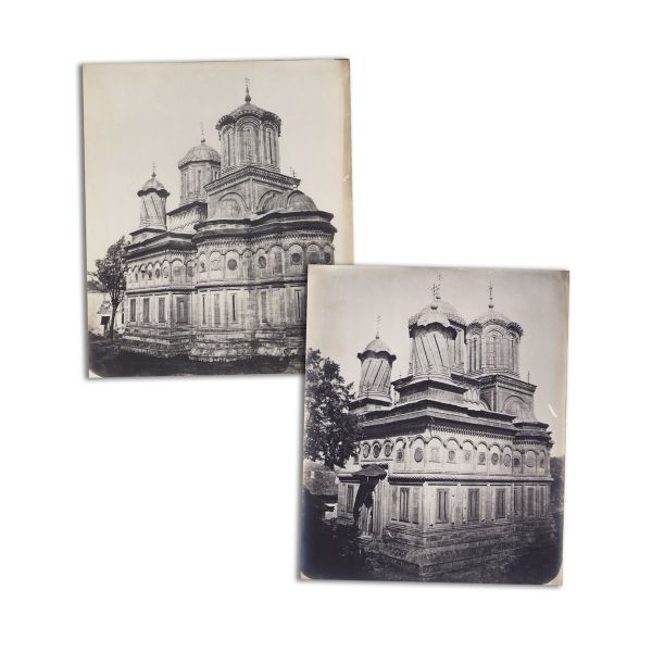 Mănăstirea Curtea de Argeș, două fotografii de epocă după clișeul lui Carol Popp de Szathmári
