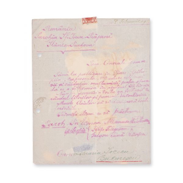 Ioan I. V. Socec, 4 corespondențe de mulțumire, 1897-1908