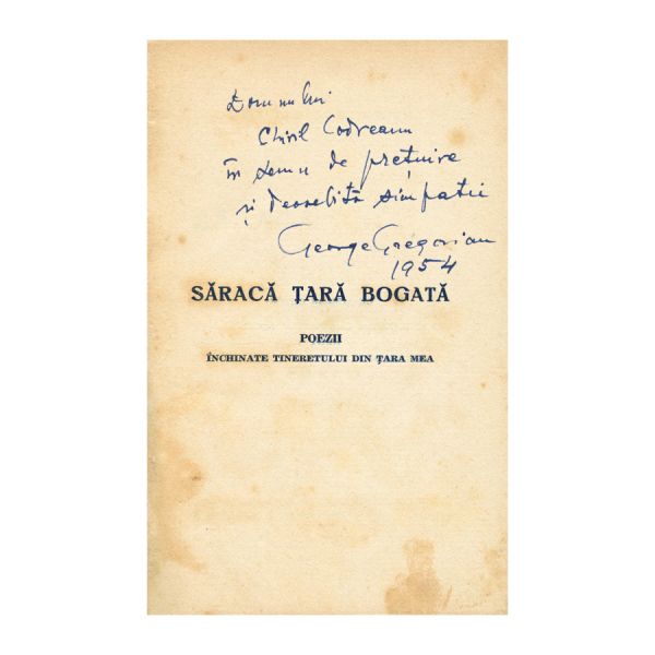 George Gregorian, Săracă țară bogată, cu dedicație, 4 volume colligate