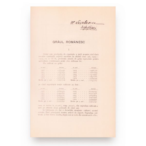 Dr. Alexandru Zaharia, trei volume colligate despre grâul românesc și recoltele din perioada 1900-1914 