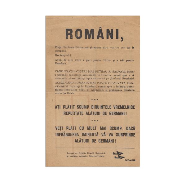 Manifest de propagandă lansat de Aviația Regală Britanică și Aviația Armatei Statelor-Unite