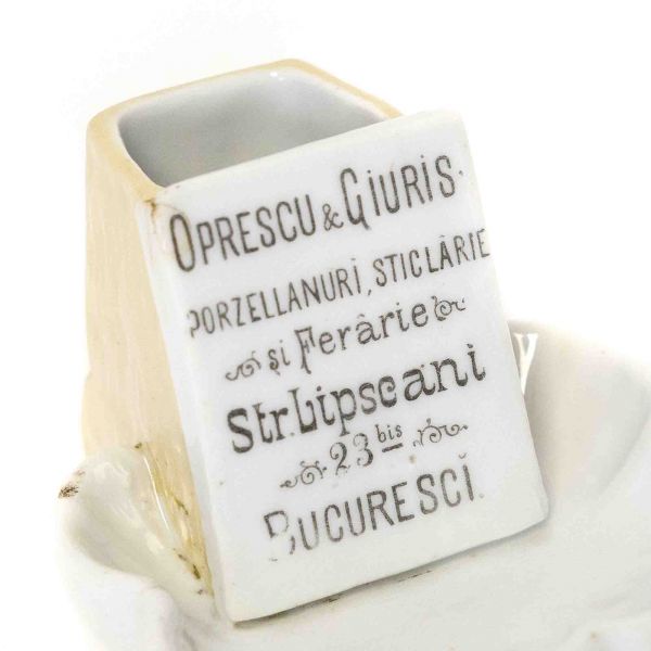 Suport pentru creioane, cu reclama Oprescu & Giuris - Porțelanuri, Sticlărie și Fierărie