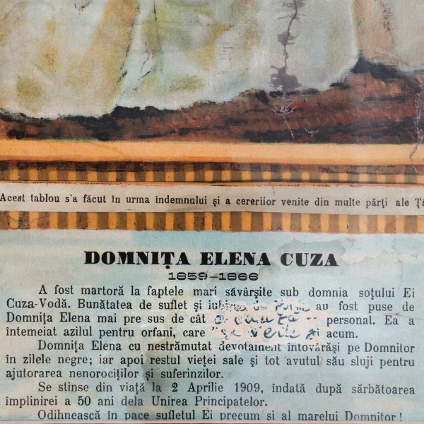 Doamna Elena Cuza, cromolitografie de mari dimensiuni, 1909