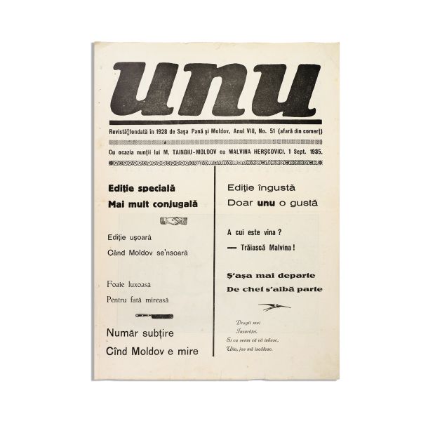 Publicația „UNU”, nr. 16 - UNU-ESTIVAL și nr. 51 - Nunta lui Modov