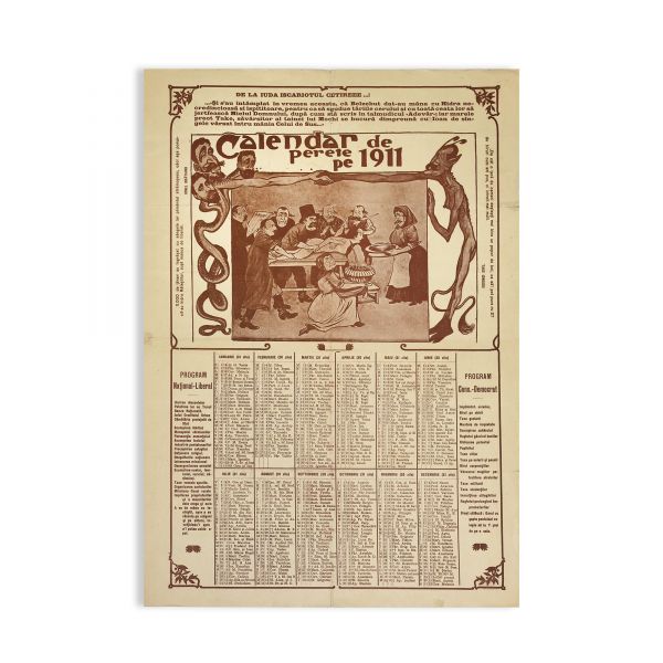 Calendar de perete pe anul 1911