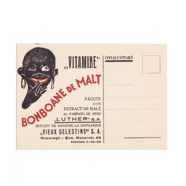 Fabrica de bere Luther, Bomboane de malț „Vitamine”, plic și carte poștală cu reclamă