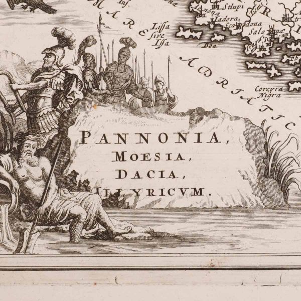 Gerard Mercator, Pannonia, Moesia, Dacia și Illyricum, hartă, sec. al XVII-lea