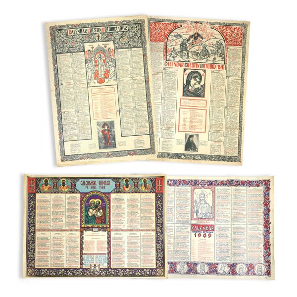 Colecție de 11 calendare din perioada 1961 - 1969