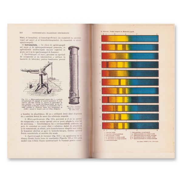 Dr. Mina Minovici, Tratat complet de medicină legală, 1928-1931, două volume, cu dedicație