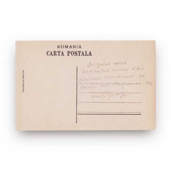 Regina Elisabeta a României, fotografie tip carte poștală cu amplă însemnare olografă, 1907 