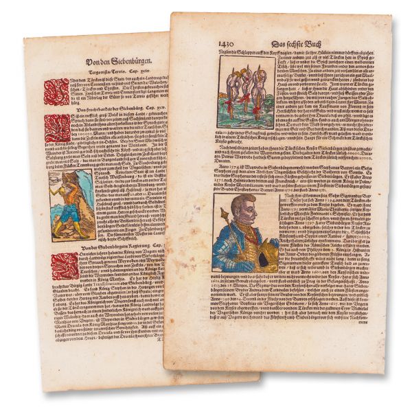 Pagină din Cosmographia lui Sebastian Münster, ediția 1628, referitoare la principatul Transilvaniei și la Vlad Țepeș (Dracula)