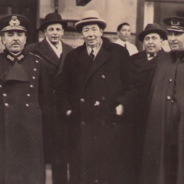Nicolae Titulescu și Ion Mihalache, fotografie tip carte poștală, cca. 1933