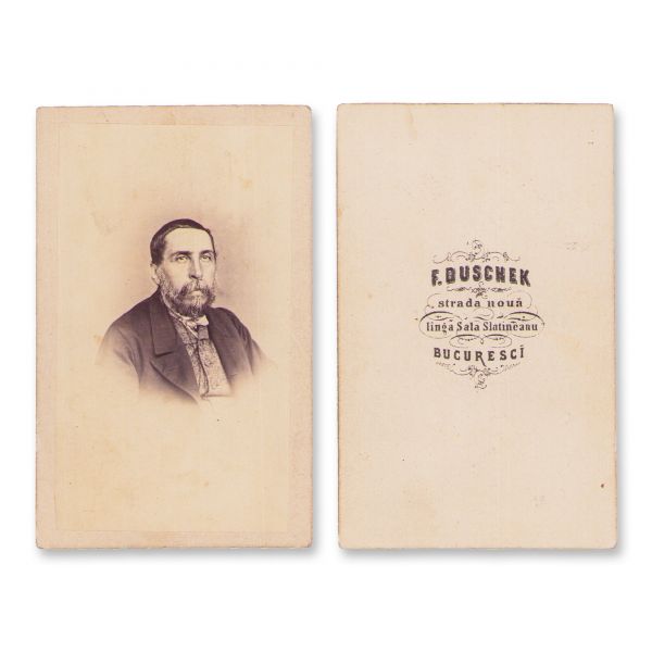 Ion Ghica, fotografie format carte-de-visite, atelier Franz Duschek 