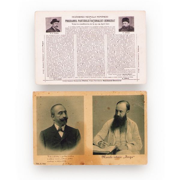 A. C. Cuza și Nicolae Iorga, 6 fotografii tip carte poștală, cca. 1910, colecția Silviu Dragomir