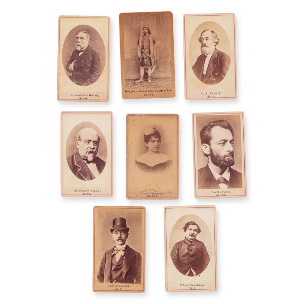 Personalități politice și culturale, 8 fotografii tip carte-de-visite, atelier Frații Șaraga
