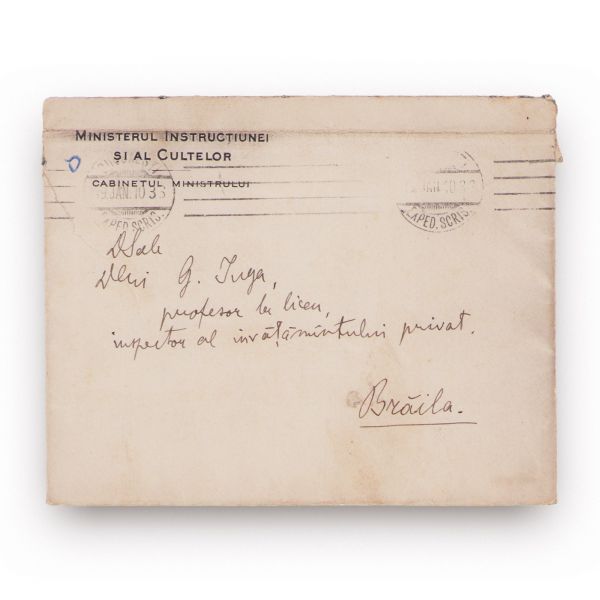 Spiru Haret, corespondență pentru George Iuga, 10 noiembrie 1907