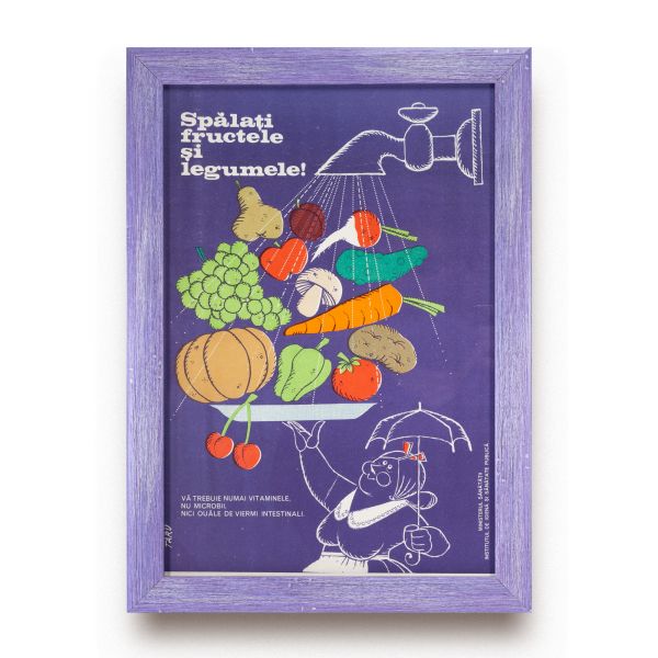 „Spălați fructele și legumele!”, afiș, anii 1980