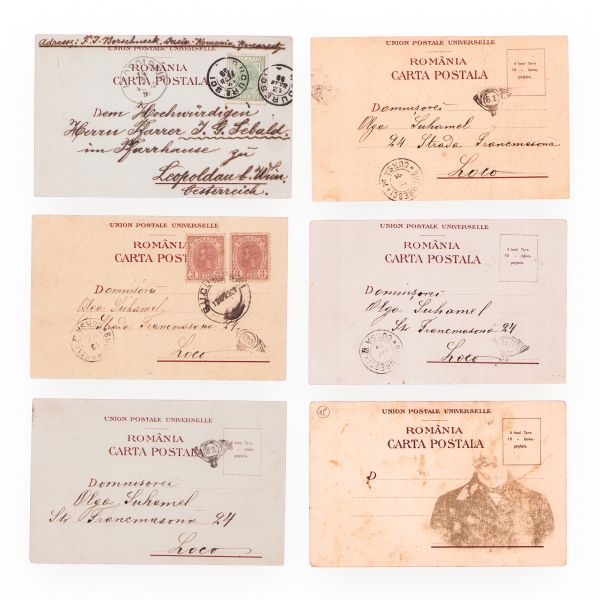 I. C. Brătianu, Spiru Haret, C. A. Rosetti, D. A. Sturdza, L. Catargi, 6 cărți poștale litografiate
