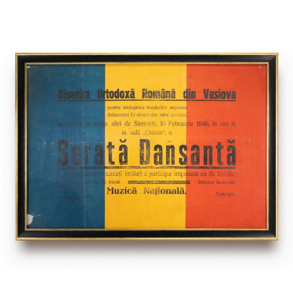 Biserica Ortodoxă Română din Vasiova, invitație la o serată dansantă, 1946