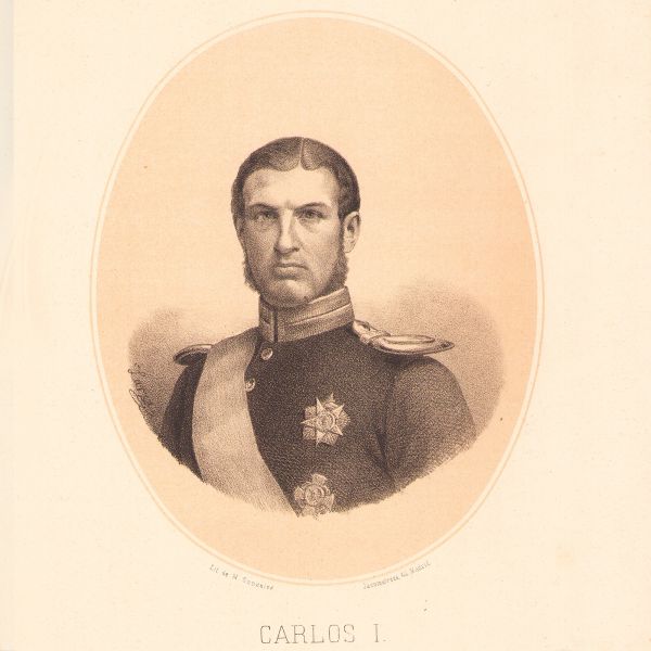Carol I principe al României, litografie, gravor N. Gonzalez