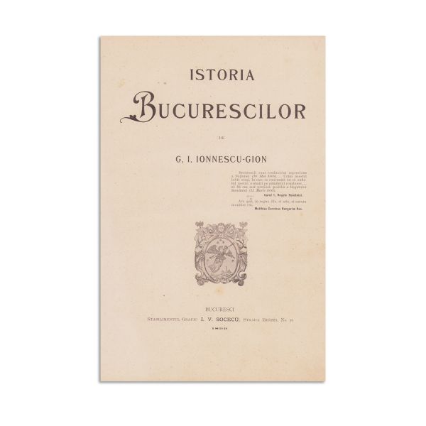 G. I. Ionnescu-Gion, Istoria Bucureștilor, 1899