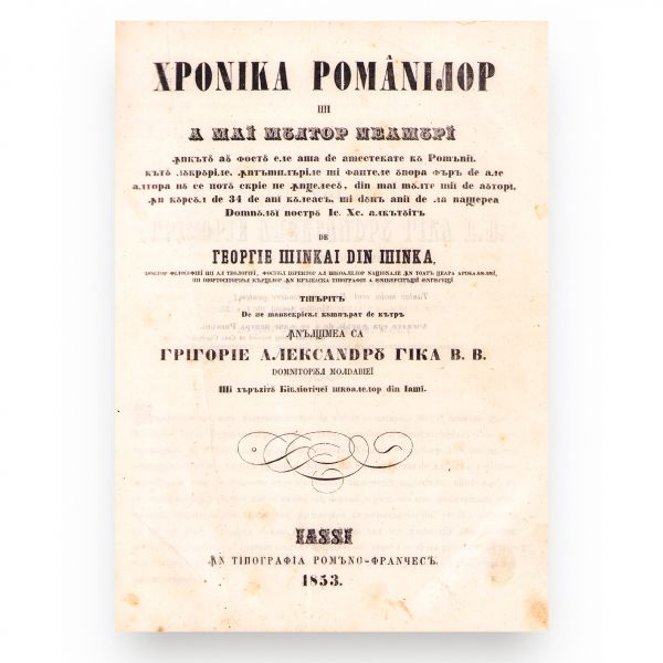 Gh. Șincai, Hronica românilor și a mai multor neamuri, Iași, 1853, 3 volume colligate 