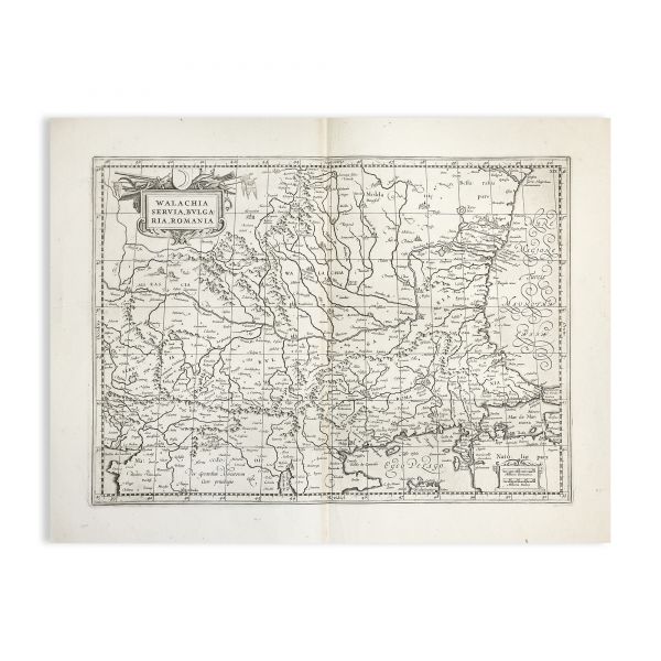 Harta Valahiei, Serbiei, Bulgariei și Rumeliei, Gerard Mercator și Willem Janszoon Blaeu, gravură în cupru, 1634