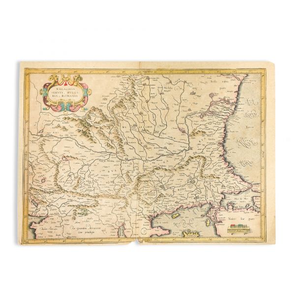 Walachia, Servia, Bvlgaria, Romania, hartă de Gerardus Mercator, Amsterdam, 1606