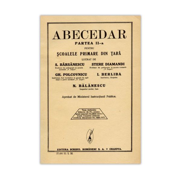 S. Bârsănescu, Abecedar, partea I-II