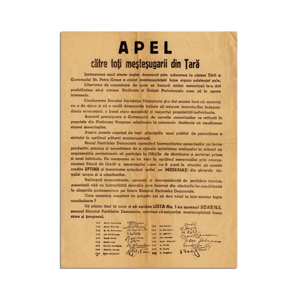 Două pliante electorale, Lista Nr. 1 cu semnul „Soarele”, 1946