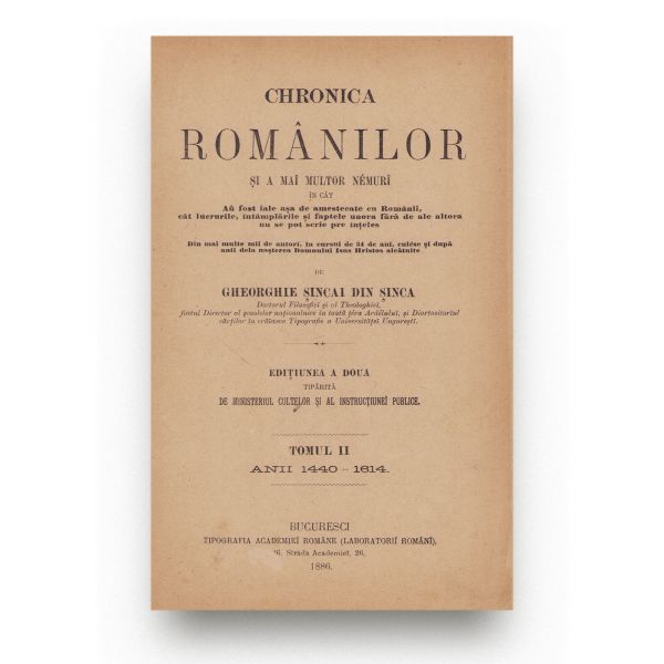 Gheorghe Șincai, Hronica românilor și a mai multor neamuri, 1886, 3 volume