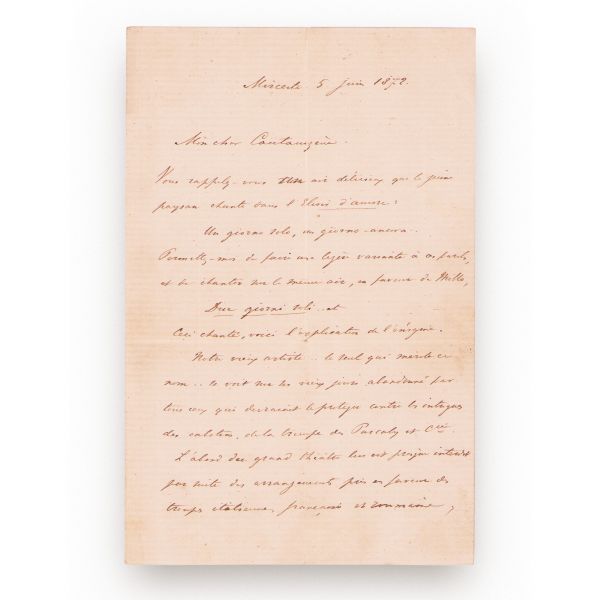 Vasile Alecsandri, scrisoare pentru Ioan Alexandru (Zizine) Cantacuzino, 5 iunie 1872