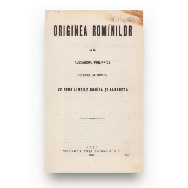 Alexandru Philippide, Originea românilor, 1923-1927, două volume