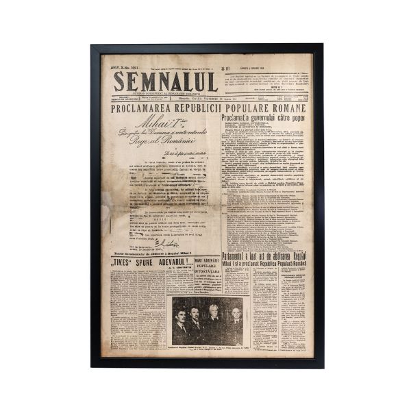 Publicația „Semnalul”, Anul X, nr. 1693, 3 ianuarie 1948 - Abdicarea  regelui Mihai I
