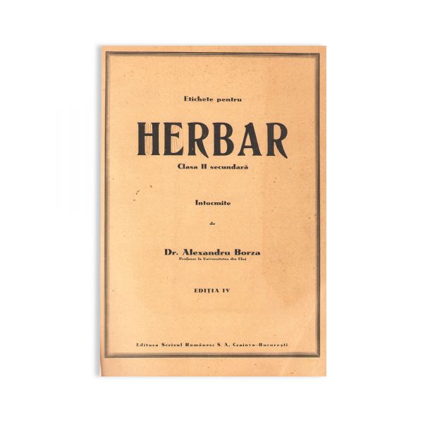 Dr. Alex. Borza, Ierbar pentru clasa a II-a secundară