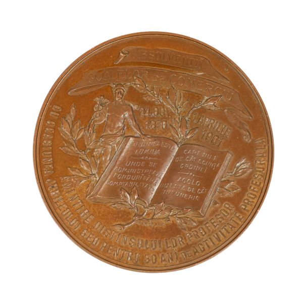 Theodor Ștefănescu, medalie din vermeil, gravor Carniol Fiul